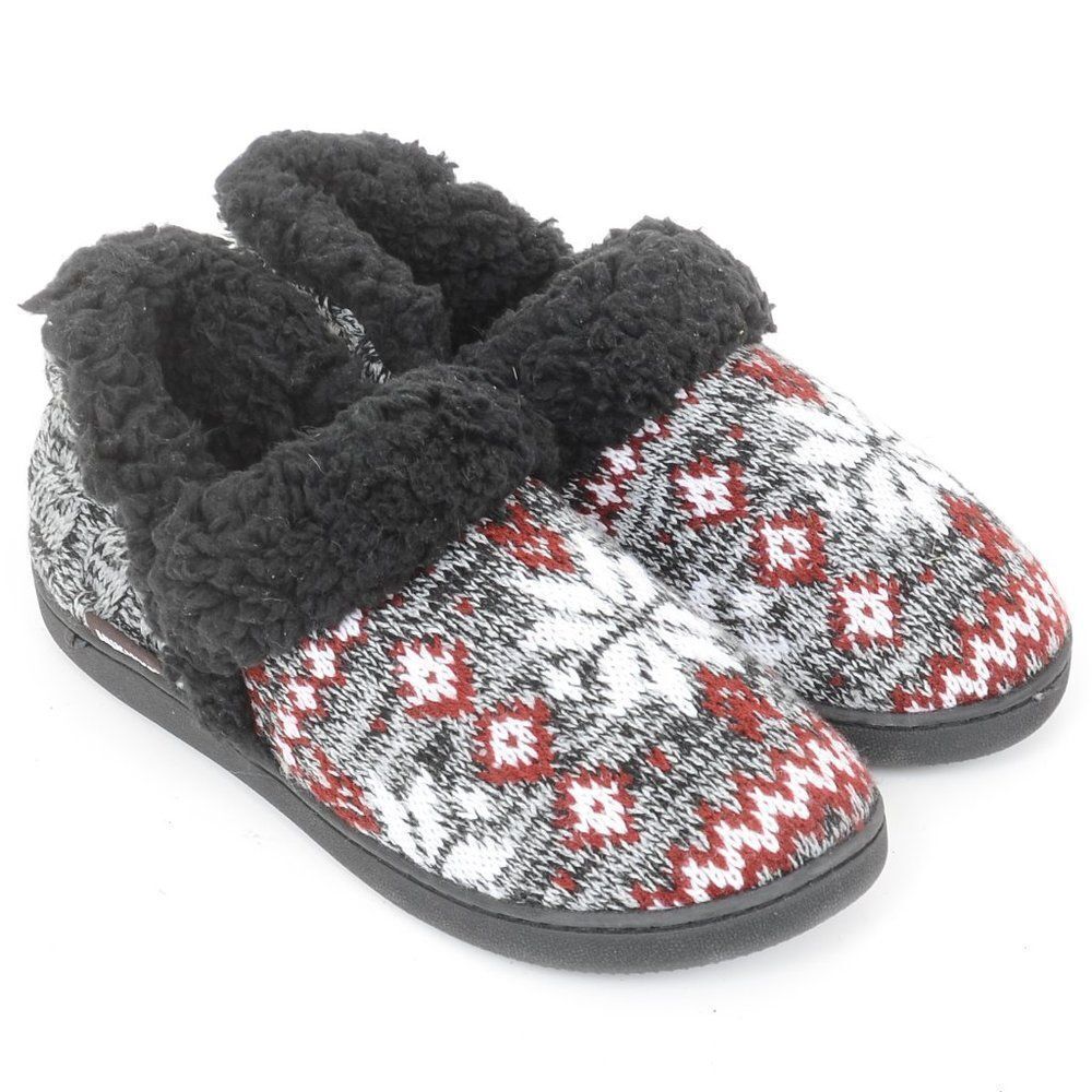 NWT Mukluks Knit Snowflake Shearling Lined Women's M (7-8) Lounge Slippers